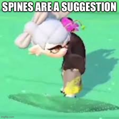 Correct. | SPINES ARE A SUGGESTION | image tagged in glitched marie | made w/ Imgflip meme maker