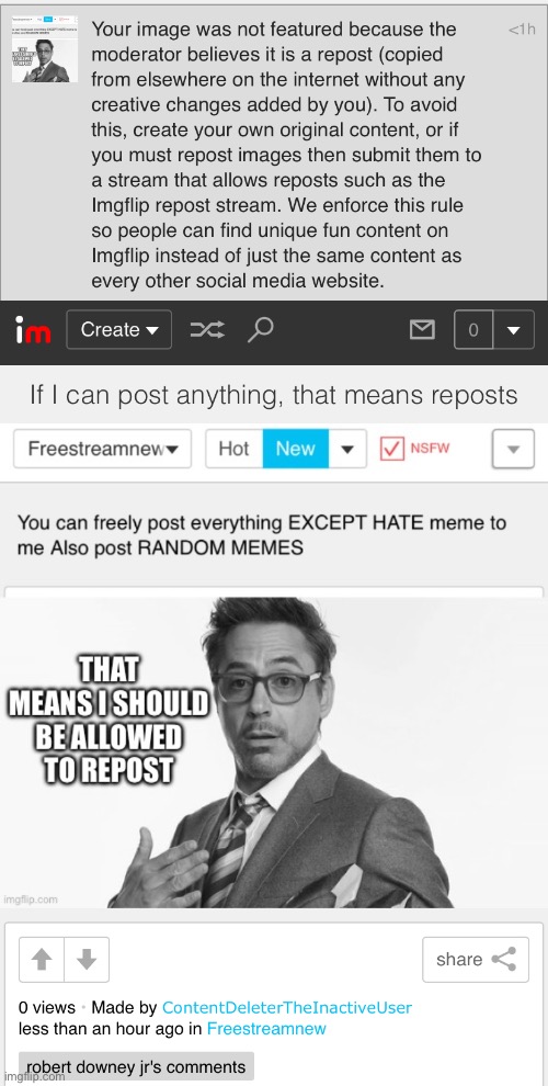 This was an original meme though, and it doesn’t say no reposting in the rules | made w/ Imgflip meme maker