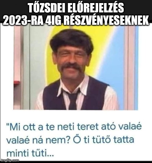 TŐZSDEI ELŐREJELZÉS 2023-RA 4IG RÉSZVÉNYESEKNEK | made w/ Imgflip meme maker