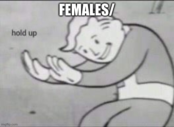 Fallout Hold Up | FEMALES/ | image tagged in fallout hold up | made w/ Imgflip meme maker