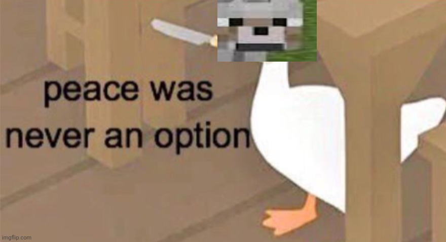 Untitled Goose Peace Was Never an Option | image tagged in untitled goose peace was never an option | made w/ Imgflip meme maker