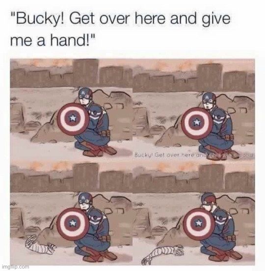 Bucky NO- | image tagged in memes,funny,marvel | made w/ Imgflip meme maker