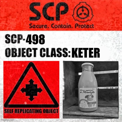 Scp-498 Label | 498; KETER | image tagged in scp label template keter | made w/ Imgflip meme maker
