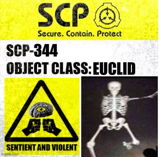 Scp-344 Label | 344; EUCLID | image tagged in scp sign generator | made w/ Imgflip meme maker