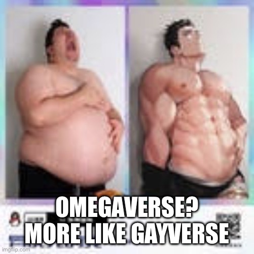 Nikocado anime | OMEGAVERSE? MORE LIKE GAYVERSE | image tagged in nikocado anime | made w/ Imgflip meme maker