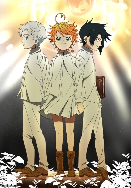 The promised neverland trio | image tagged in the promised neverland trio | made w/ Imgflip meme maker