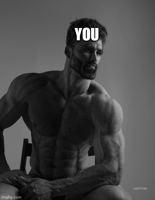 Giga Chad | YOU | image tagged in giga chad | made w/ Imgflip meme maker