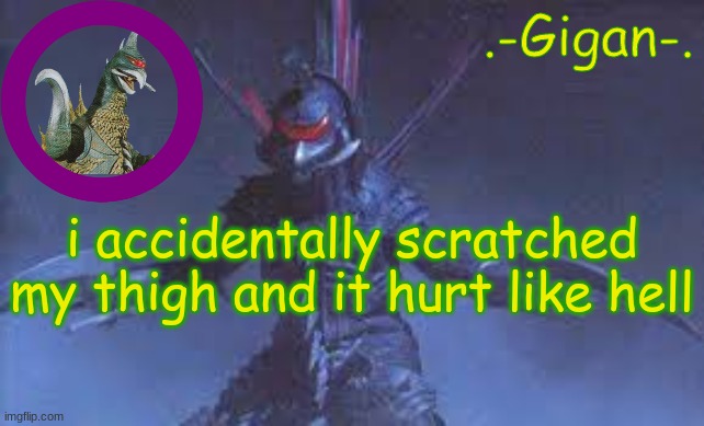 hb;k | i accidentally scratched my thigh and it hurt like hell | made w/ Imgflip meme maker