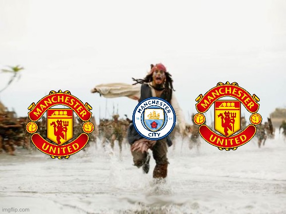 Man City Running Away | image tagged in memes,jack sparrow being chased,football,manchester united,soccer,funny | made w/ Imgflip meme maker