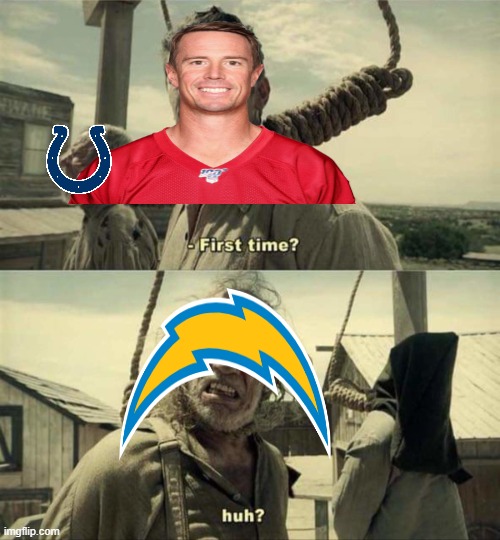 Chargers fans rite now | image tagged in james franco first time | made w/ Imgflip meme maker
