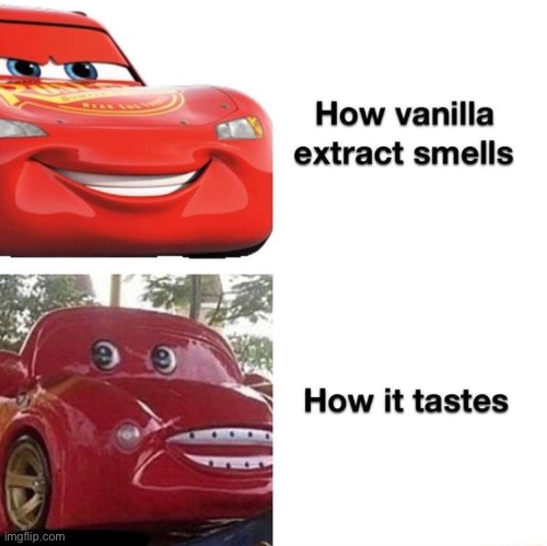 image tagged in memes,repost,funny,lightning mcqueen,vanilla,relatable memes | made w/ Imgflip meme maker