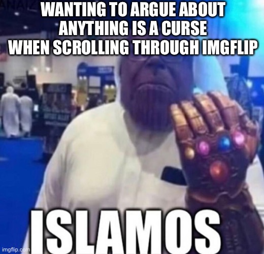 Kill me | WANTING TO ARGUE ABOUT ANYTHING IS A CURSE WHEN SCROLLING THROUGH IMGFLIP | image tagged in islamos | made w/ Imgflip meme maker