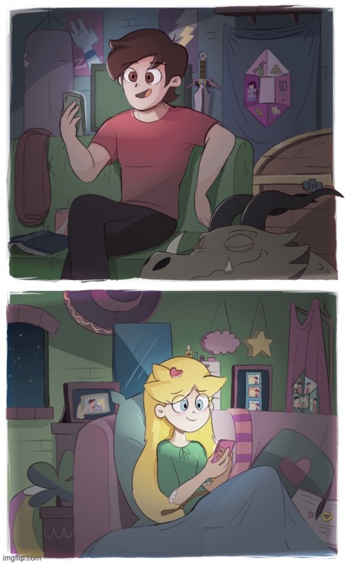 MorningMark - Late Night Video Chat | image tagged in morningmark,svtfoe,comics/cartoons,star vs the forces of evil,comics,memes | made w/ Imgflip meme maker