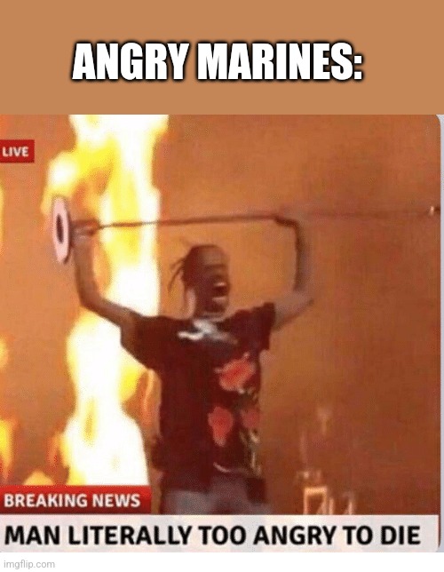 Man too Angry  to die | ANGRY MARINES: | image tagged in man too angry to die | made w/ Imgflip meme maker