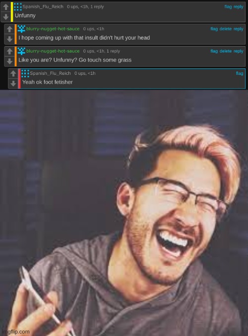 bro trying SO HARD | image tagged in markiplier lol | made w/ Imgflip meme maker