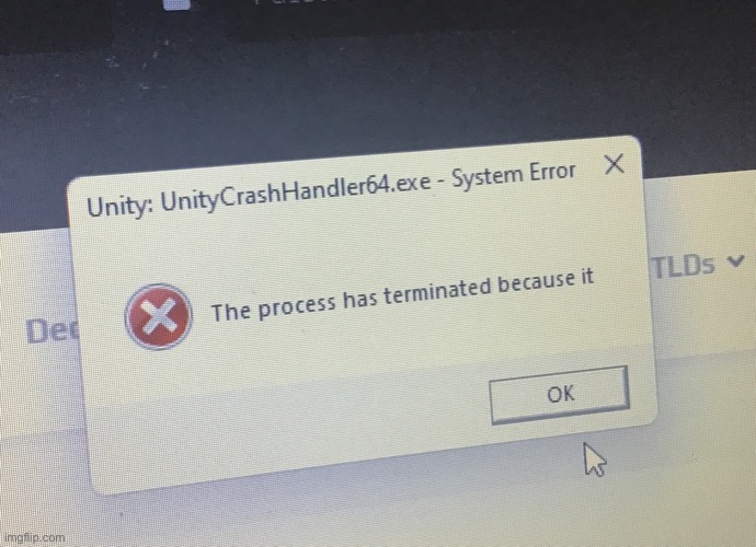 cant even play scp sl on earth ong | image tagged in the process has terminated because it | made w/ Imgflip meme maker