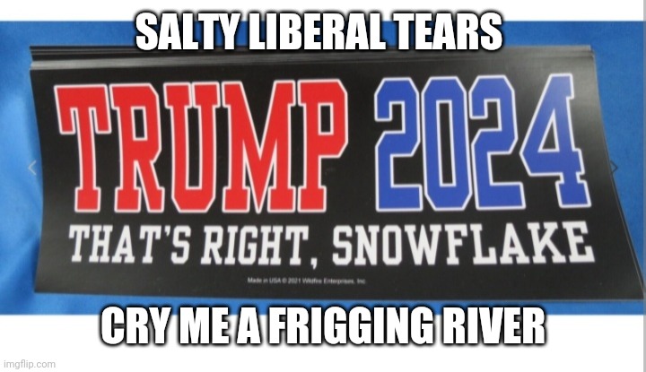 SALTY LIBERAL TEARS CRY ME A FRIGGING RIVER | made w/ Imgflip meme maker