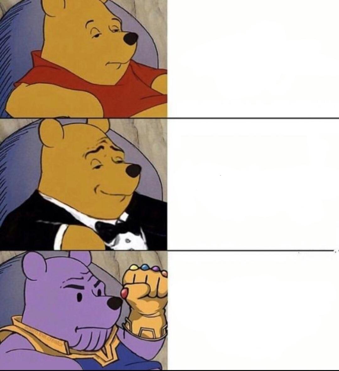 High Quality Thanos Pooh Blank Meme Template