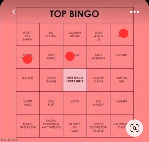Its confirmed, I am NOT a top | image tagged in top bingo | made w/ Imgflip meme maker