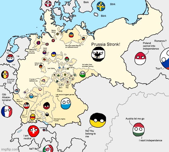 map of german empire | image tagged in countryballs,memes | made w/ Imgflip meme maker