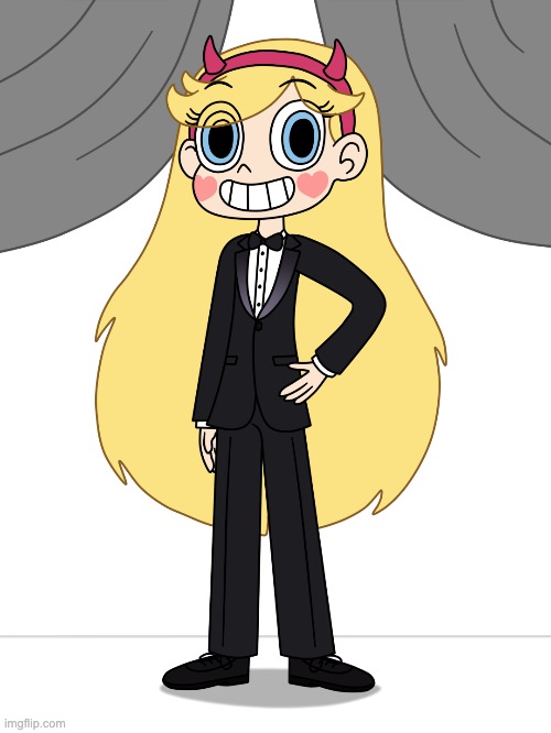 Star wearing a Tuxedo | image tagged in tuxedo,svtfoe,star vs the forces of evil,star butterfly,memes,fanart | made w/ Imgflip meme maker