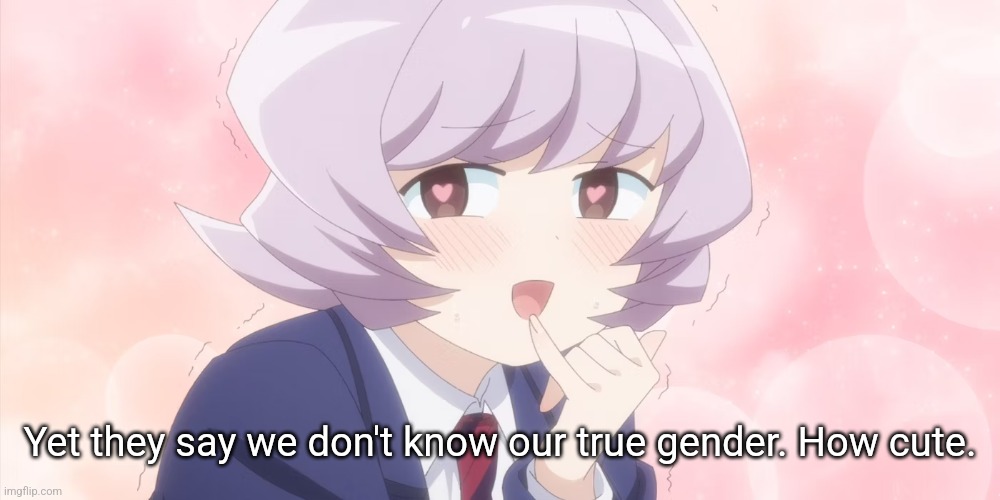Yet they say we don't know our true gender. How cute. | made w/ Imgflip meme maker