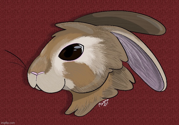 Headshot commish for @oribus_crafting on Instagram of their pet rabbit! | made w/ Imgflip meme maker