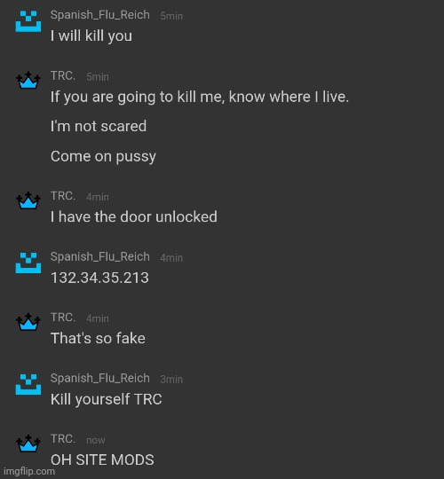 He said k wodr | made w/ Imgflip meme maker