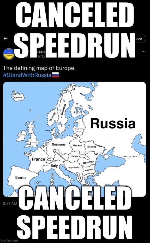 Shitposting #2: twitter BS edition. | CANCELED SPEEDRUN; CANCELED SPEEDRUN | made w/ Imgflip meme maker