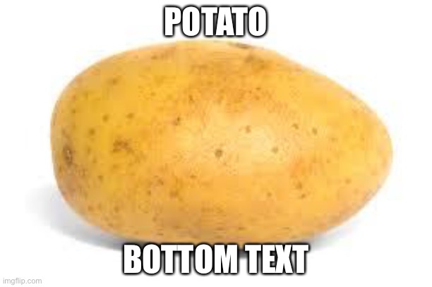 Potato | POTATO; BOTTOM TEXT | image tagged in potato | made w/ Imgflip meme maker