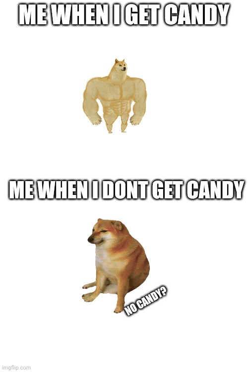 True. | ME WHEN I GET CANDY; ME WHEN I DONT GET CANDY; NO CANDY? | image tagged in memes | made w/ Imgflip meme maker