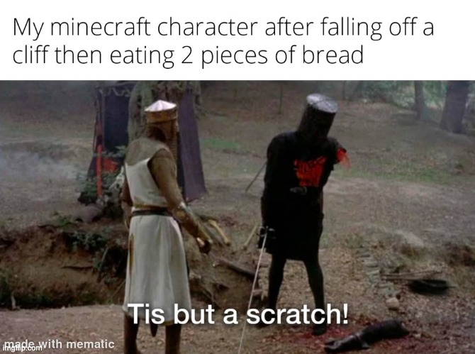image tagged in repost,minecraft,memes,funny,gaming,tis but a scratch | made w/ Imgflip meme maker