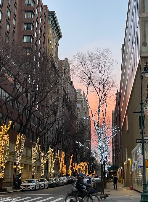 sunset with string lights in NYC (sorry for bad quality) | made w/ Imgflip meme maker
