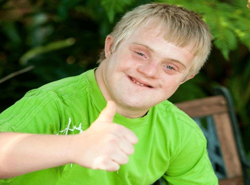 Downs syndrome thumbs up Blank Meme Template