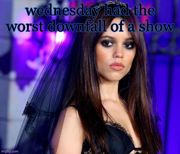 people bullied wednesday fans so bad they went into hiding | wednesday had the worst downfall of a show | image tagged in jenna | made w/ Imgflip meme maker