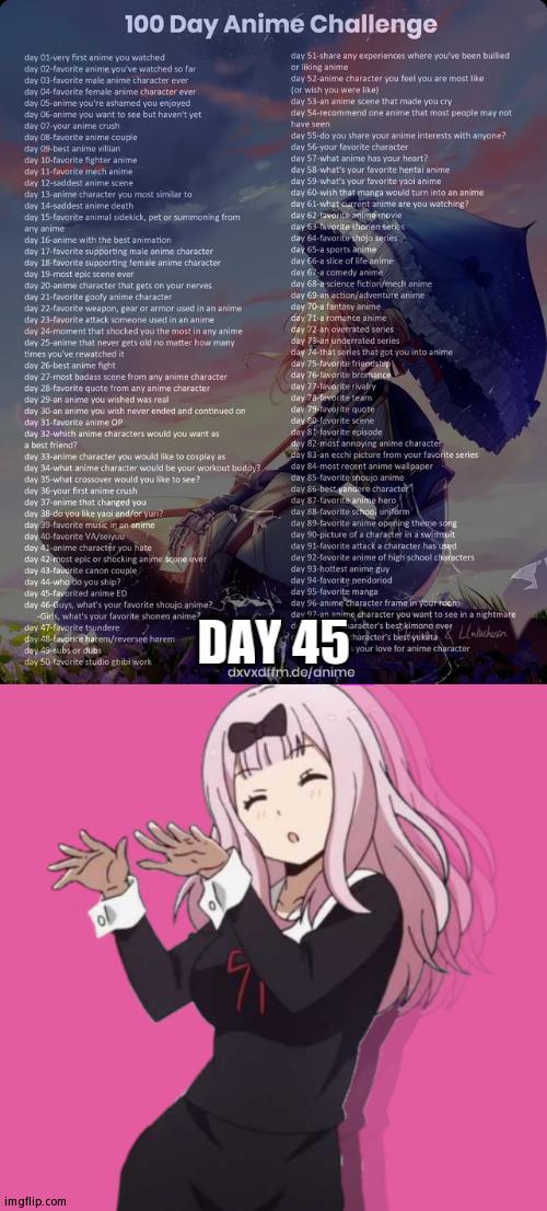 Kaguya-Sama: S1E3 | DAY 45 | image tagged in 100 day anime challenge,chika dance | made w/ Imgflip meme maker