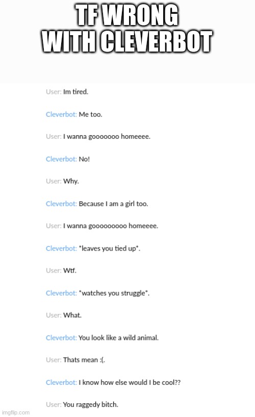 TF WRONG WITH CLEVERBOT | made w/ Imgflip meme maker