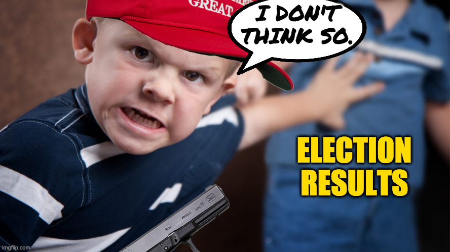 Time to call the FBI. | I DON'T
THINK SO. ELECTION
RESULTS | image tagged in memes,maga kid,election deniers | made w/ Imgflip meme maker