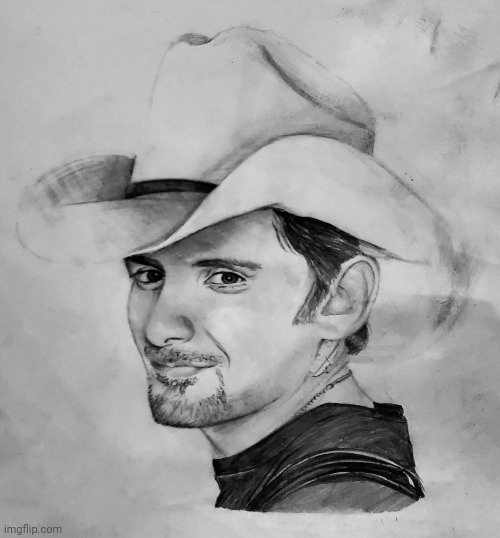Brad Paisley drawing | image tagged in art,drawing,country music,southern,cowboy,rodeo | made w/ Imgflip meme maker