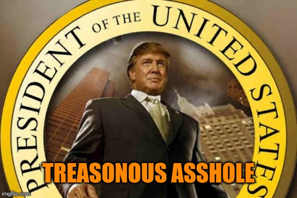 trump | TREASONOUS ASSHOLE | image tagged in trump | made w/ Imgflip meme maker