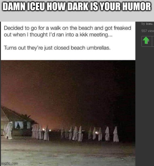 DAMN ICEU HOW DARK IS YOUR HUMOR | image tagged in iceu | made w/ Imgflip meme maker