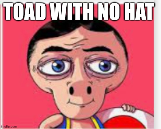 why | TOAD WITH NO HAT | image tagged in why | made w/ Imgflip meme maker