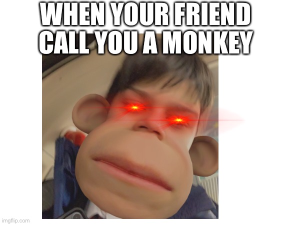 Enter title | WHEN YOUR FRIEND CALL YOU A MONKEY | image tagged in rage | made w/ Imgflip meme maker