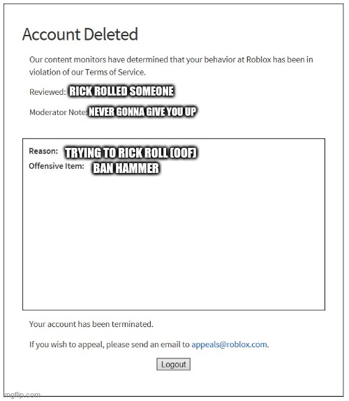 Banned Roblox Ban GIF