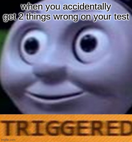 SCHOOL! |  when you accidentally get 2 things wrong on your test | image tagged in triggered | made w/ Imgflip meme maker