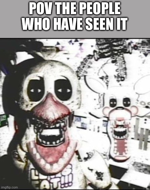 Withered chica and mangle ?️??️ | POV THE PEOPLE WHO HAVE SEEN IT | image tagged in withered chica and mangle | made w/ Imgflip meme maker