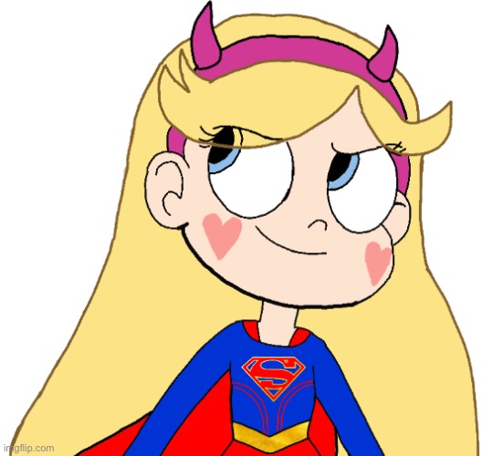 Made this, But forgot to Post it after i made it. | image tagged in supergirl,svtfoe,star butterfly,fanart,star vs the forces of evil,memes | made w/ Imgflip meme maker