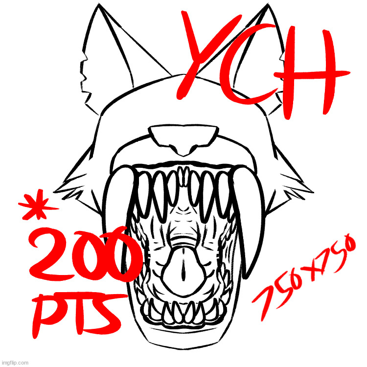 Mouth YCH - 200 DA points OR art/characters - more details in comments | image tagged in furry,art,drawings,ych | made w/ Imgflip meme maker