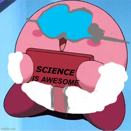 Kirby holding a sign | IS AWESOME; SCIENCE | image tagged in kirby holding a sign | made w/ Imgflip meme maker