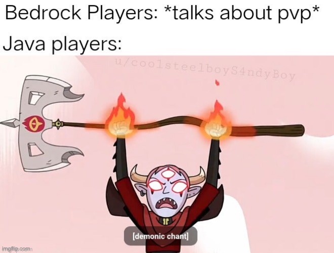 PVP | image tagged in demonic chant,svtfoe,star vs the forces of evil,minecraft,memes,repost | made w/ Imgflip meme maker